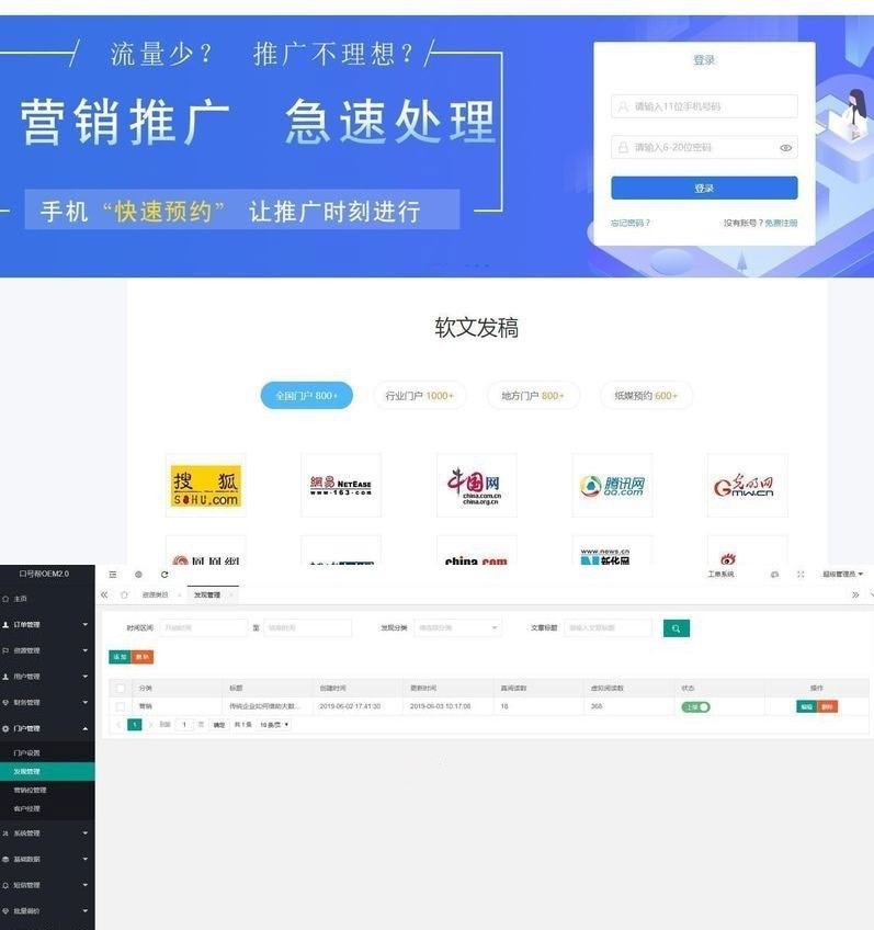 口号帮自媒体软文发布营销平台OEM系统源码+WAP手机版插图 口号帮自媒体软文发布营销平台OEM系统源码+WAP手机版