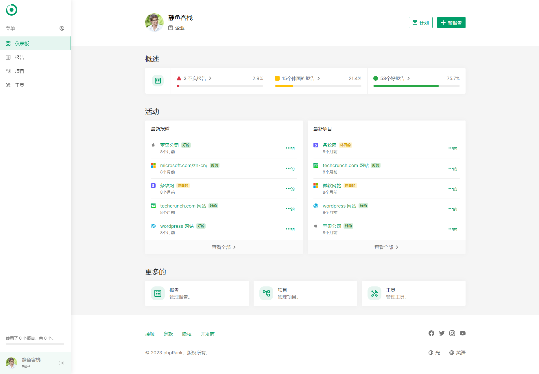 网站SEO报告和代码工具平台系统源码 国外版本 需汉化缩略图
