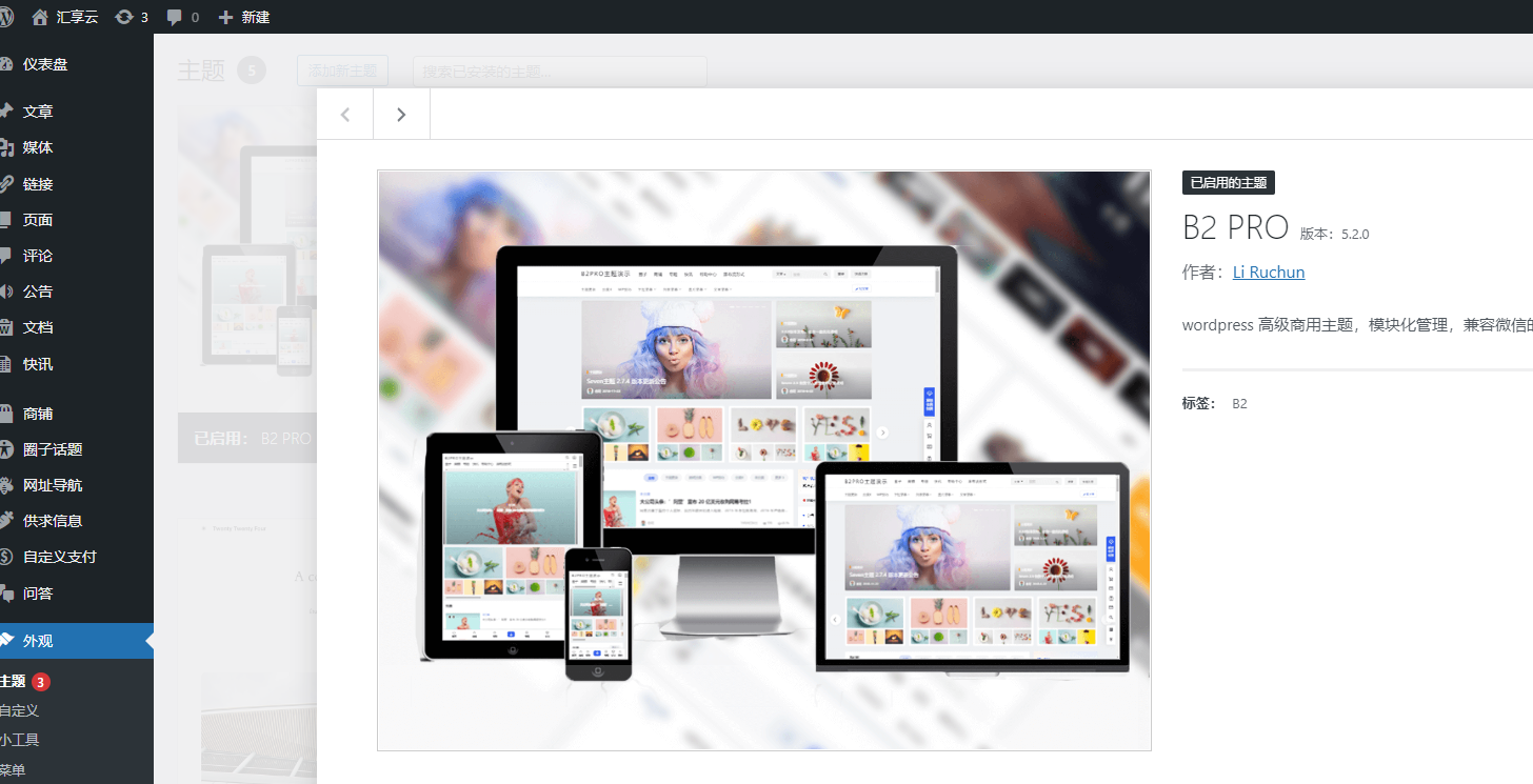 【测】7b2主题B2-PRO最新版5.2.0开心绕授权版/附教程缩略图