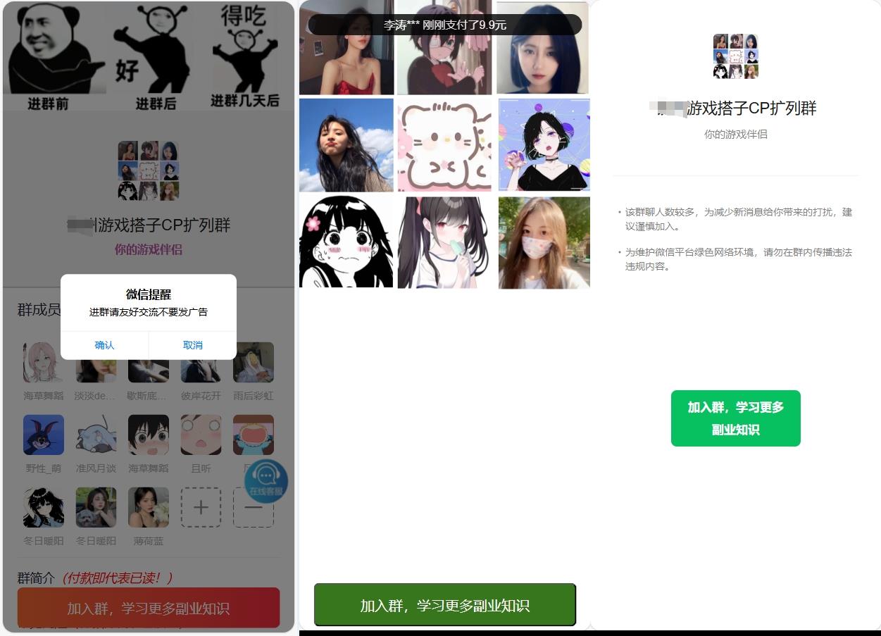 4个模板付费进群系统控制端源码缩略图